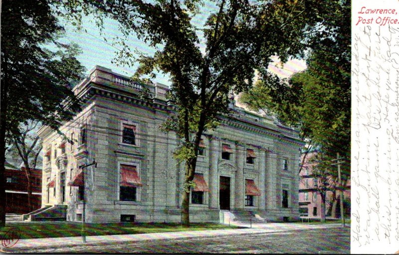 Massachusetts Lawrence Post Office 1908