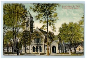 1910 St. Johnsbury Vermont VT, North Congregational Church Antique Postcard 