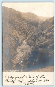 RPPC  WILLIAMSTOWN, Vermont VT ~ Aerial THE GULF Orange County 1906 Postcard