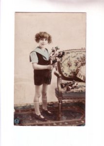 Real Photo, Child with Bouquet, Used 1926