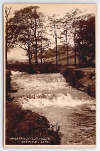 UK Waterfall Rivelim Valley Sheffield Yorkshire RPPC Thomas Photo Postcard Y28