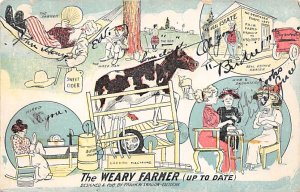 Weary Farmer Advertising 1910 paper tear top edge