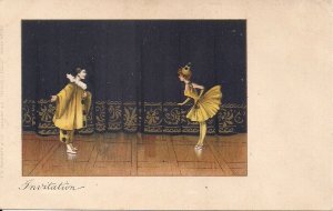 Art Nouveau, Clown w Beautiful Girl, Woman, Ballet,. Pagliacci?, Opera
