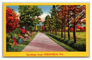 Generic Scenic Greetings Vernfield PA Dealer Sample UNP LInen Postcard M20