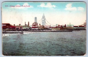 1911 CONEY ISLAND NY WATERFRONT ANTIQUE POSTCARD M. & CO #103