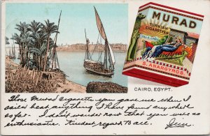Cairo Egypt Murad Turkish Cigarettes Advertising Postcard E89