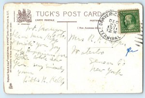 Denver CO Postcard Happy Christmas Hymns c1950’s Tuck Art Posted Antique