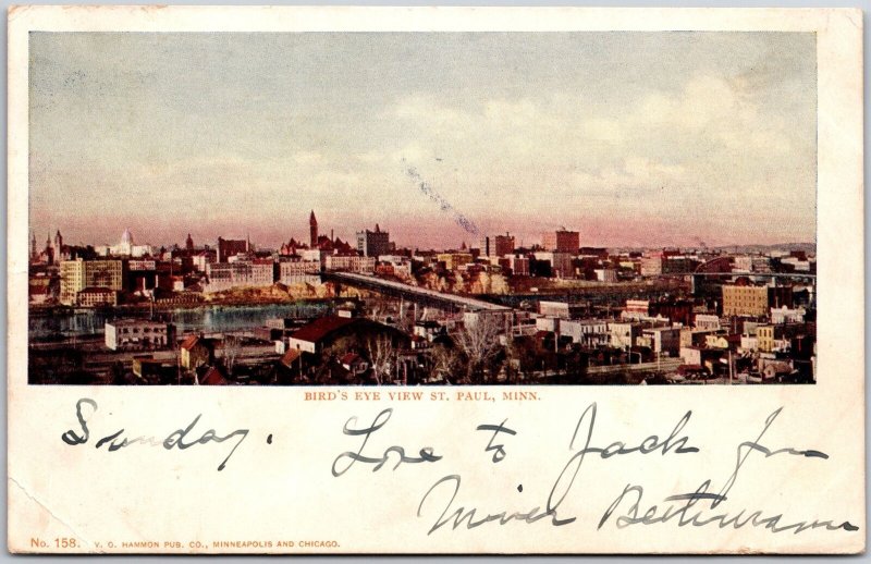 1905 Saint Paul Minnesota MN Bird's Eye View Building Structures Posted Postcard