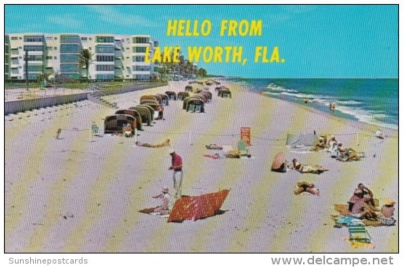 Florida Hello From Lake Worth Beach Scene