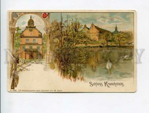 3173666 GERMANY Darmstadt Schloss Kranichstein litho swan hunt