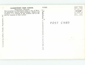 Unused Pre-1980 HIGH SCHOOL Hagerstown Maryland MD L9760