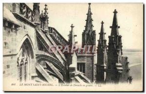 Old Postcard Mont Saint Michel L & # 39Escalier Of Granite In Lace