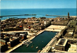 Le Havre Aerial View Piers Dock of Commerce France Vintage 1990s Postcard