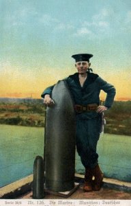 WWI German Imperial Navy Officer Ammunition Torpedo Shell Art Photo