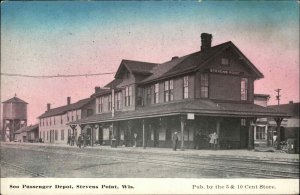 Stevens Point WI Soo RR Train Deport Station c1910 Postcard