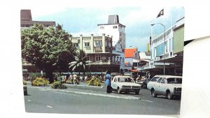 Busy Street Scene Suva Fiji 1970s Vintage Postcard