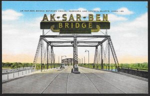 AK SAR BEN Bridge Iowa & Nebraska Unused c1940s