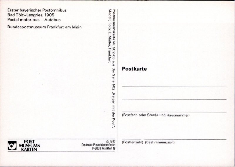Postcard Germany - Postal motor bus