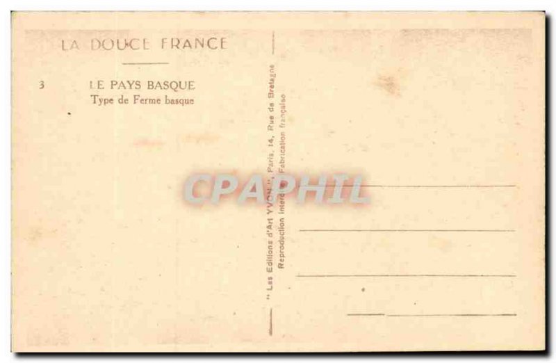 The Basque Old Postcard type Basque farmhouse