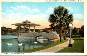 Florida Orlando Band Stand On Lake Eola Curteich