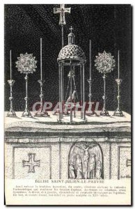 Old Postcard Paris The Church of Saint Julien Poor Altar following the Byzant...