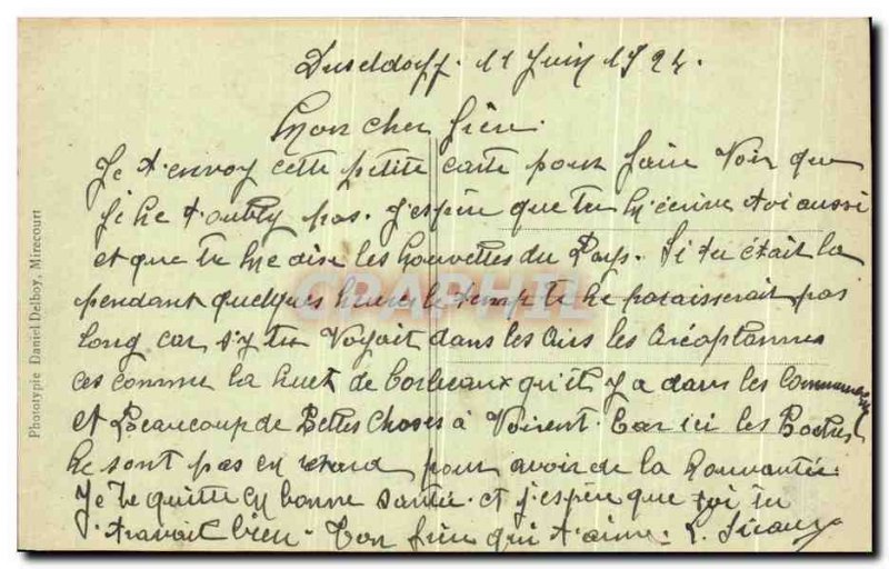 Old Postcard The Dusseldorf Prefecture