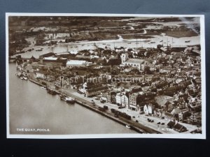 Dorset POOLE, THE QUAY Aerial View - Old RP Postcard by Thunder & Clayden CM785