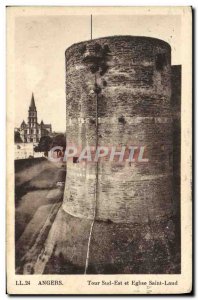 Old Postcard Angers South East Tower and Church of Saint Laud