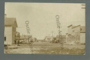 Clarissa MINNESOTA RPPC 1908 MAIN STREET nr Long Prairie Eagle Bend Bertha