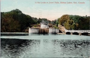 Locks at Jones Falls Rideau Lakes Ontario ON Steamer Ship c1911 Postcard H37