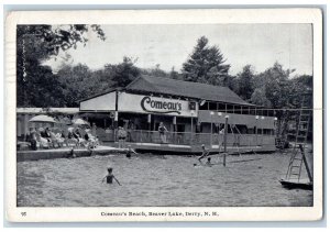 1940 Comeau's Beach Beaver Lake Bathing Derry New Hampshire NH Vintage Postcard