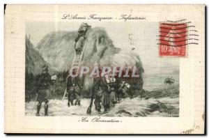French Army Infantry in observation (militaria) Old Postcard