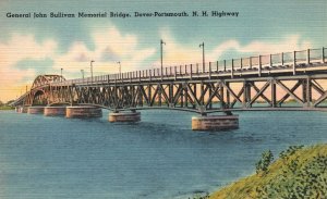 Vintage Postcard Gen. Sullivan Memorial Bridge Dover-Portsmouth New Hampshire NH