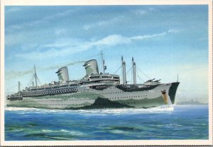America American United States Lines John Batchelor Ship Postcard BS23