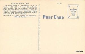 1940s HILLIARD FLORIDA Cavalier Motor Court KROPP Linen postcard 2439