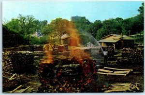 M-32440 Making Charcoal at Jack Daniel's Distillery Lynchburg Pop361 Tennessee