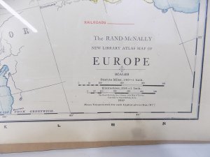 Authentic 1912 Rand-McNally Atlas Map of Europe Copyright 1805 & 1912