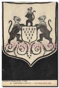 Postcard Old Guerande Loire Inf The City Arms