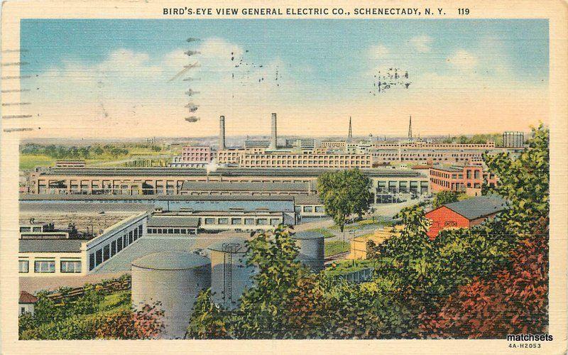 Birdseye View General Electric Teich Hughes 1945 Schenectady New York 9841