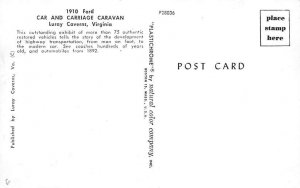 1910 Ford Car and Carriage Carvan Luray Caverns, Virginia, USA Postcard