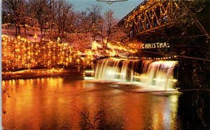 1950s Annual Christmas Lighting at Ludlow Falls Ohio Postcard 2