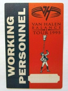 Van Halen Balance Backstage Pass Working Personnel Tour Original 1995 Orange