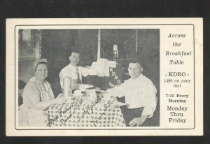 SEDALIA MISSOURI KDRO RADIO MORNING SHOW VINTAGE ADVERTISING POSTCARD