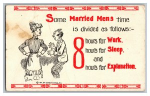 Postcard Some Married Men's Time Divided As Follows Vintage Standard View Card 