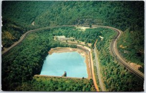VINTAGE POSTCARD AERIAL VIEW OF THE HORSESHOE CURVE AT ALTOONA PENNA 1962