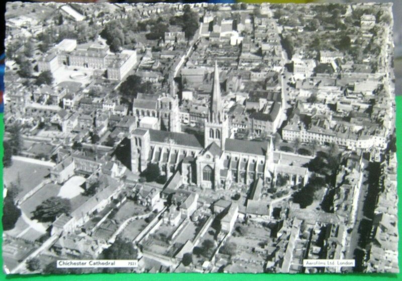 England Chichester Cathedral Aerial RPPC - unposted