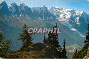 Modern Postcard Chamonix Flegere Glance (1877 m) at the bottom of the valley ...