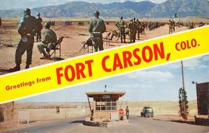 Fort Carson Colorado Military Multiview Greeting Vintage Postcard K97256