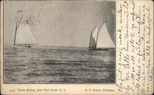 West Creek Eagleswood New Jersey NJ Sailing Boats, Ships c1910 Postcard