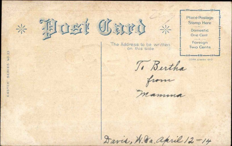 Easter Children Table Chick Imagination Embossed Vintage Postcard